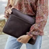 Other Accessories^MONPIEL 15" Leather Laptop Sleeve Brown
