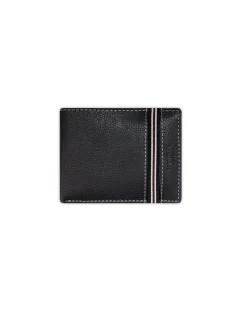 Men'S Leather Wallets^MONPIEL American Billfold With Rubber Coin Purse Black