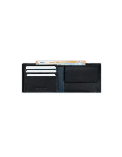 Men'S Leather Wallets^MONPIEL American Billfold With Rubber Coin Purse Black