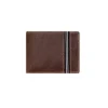 Men'S Leather Wallets^MONPIEL American Billfold With Rubber Coin Purse Brown