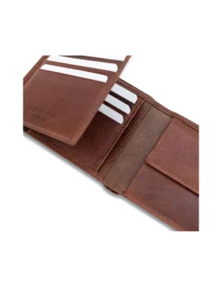 Men'S Leather Wallets^MONPIEL American Billfold With Rubber Coin Purse Havana