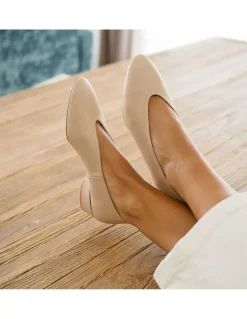 Ballet Flats Woman^MONPIEL Ballerina Shoe With Heel Amelie Beige