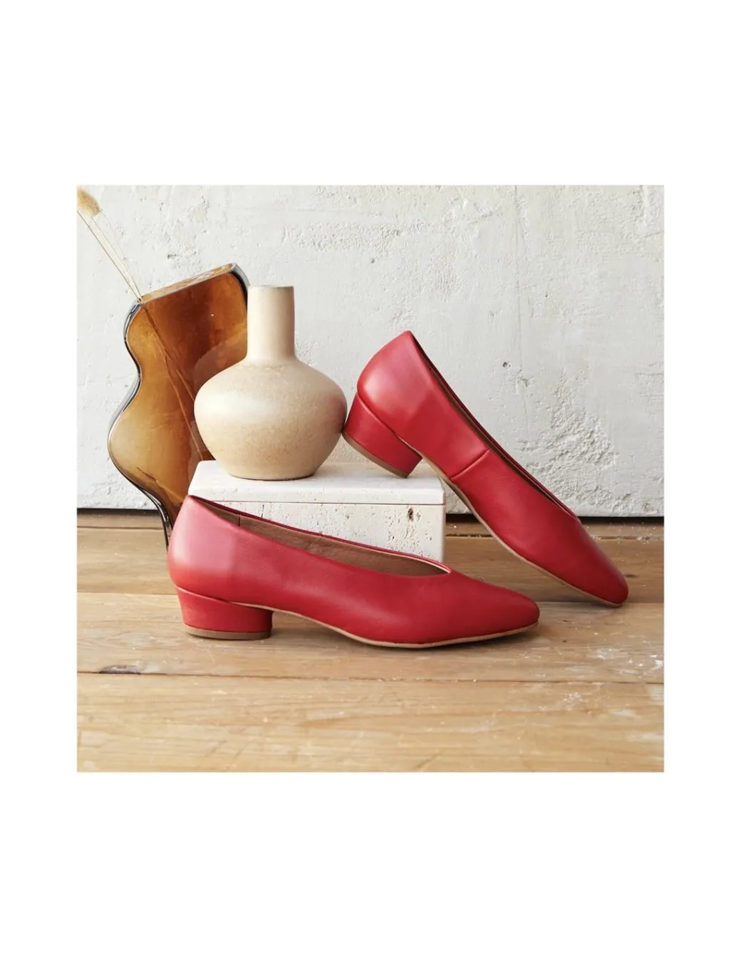 Ballet Flats Woman^MONPIEL Ballerina Shoe With Heel Amelie Red