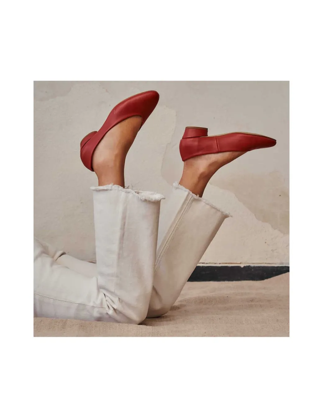 Ballet Flats Woman^MONPIEL Ballerina Shoe With Heel Amelie Red