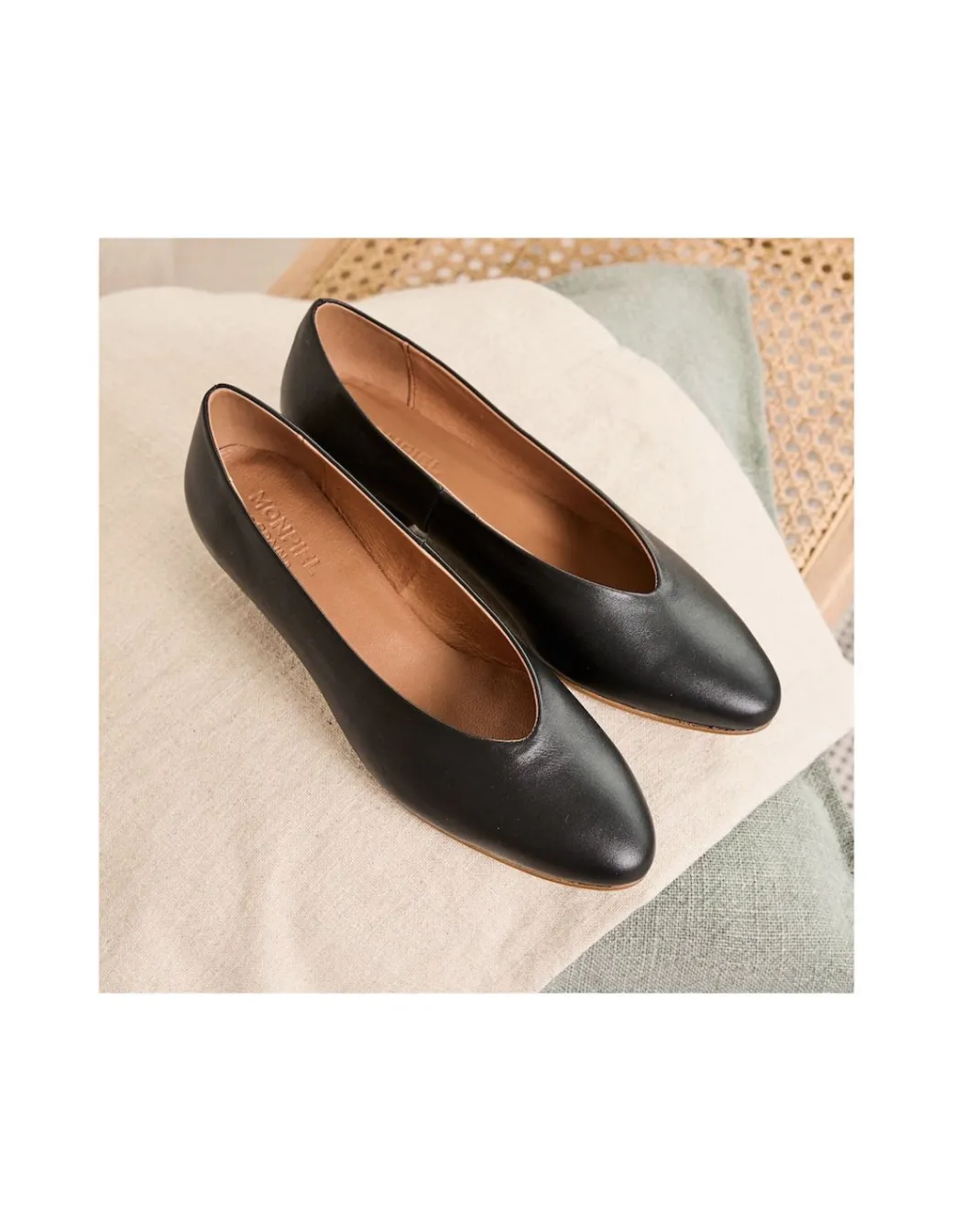 Ballet Flats Woman^MONPIEL Ballerina Shoe With Heel Amelie Black