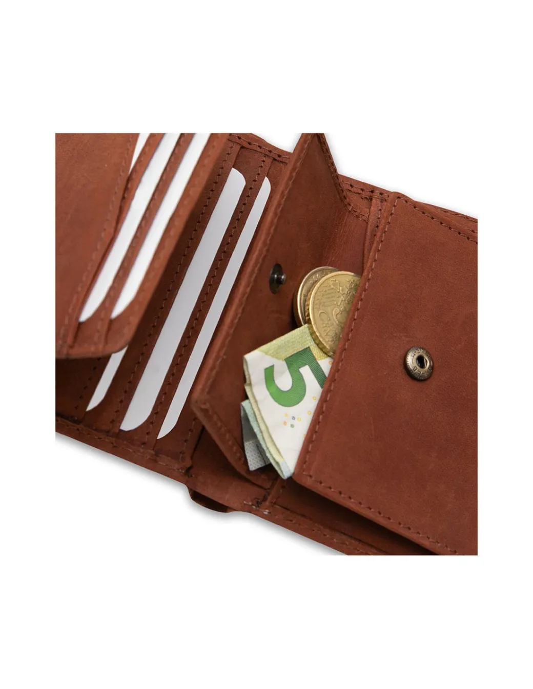 Men'S Leather Wallets^MONPIEL Banknote With Brooch And Wallet Patch With Logo Havana