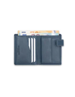 Men'S Leather Wallets^MONPIEL Banknote With Brooch And Wallet Patch With Logo Blue
