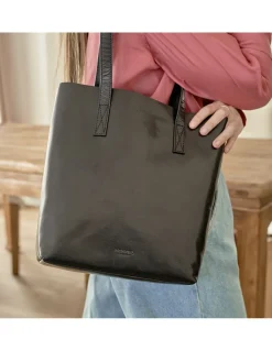 Women'S Leather Bag^MONPIEL Basic Shopper Bag Black