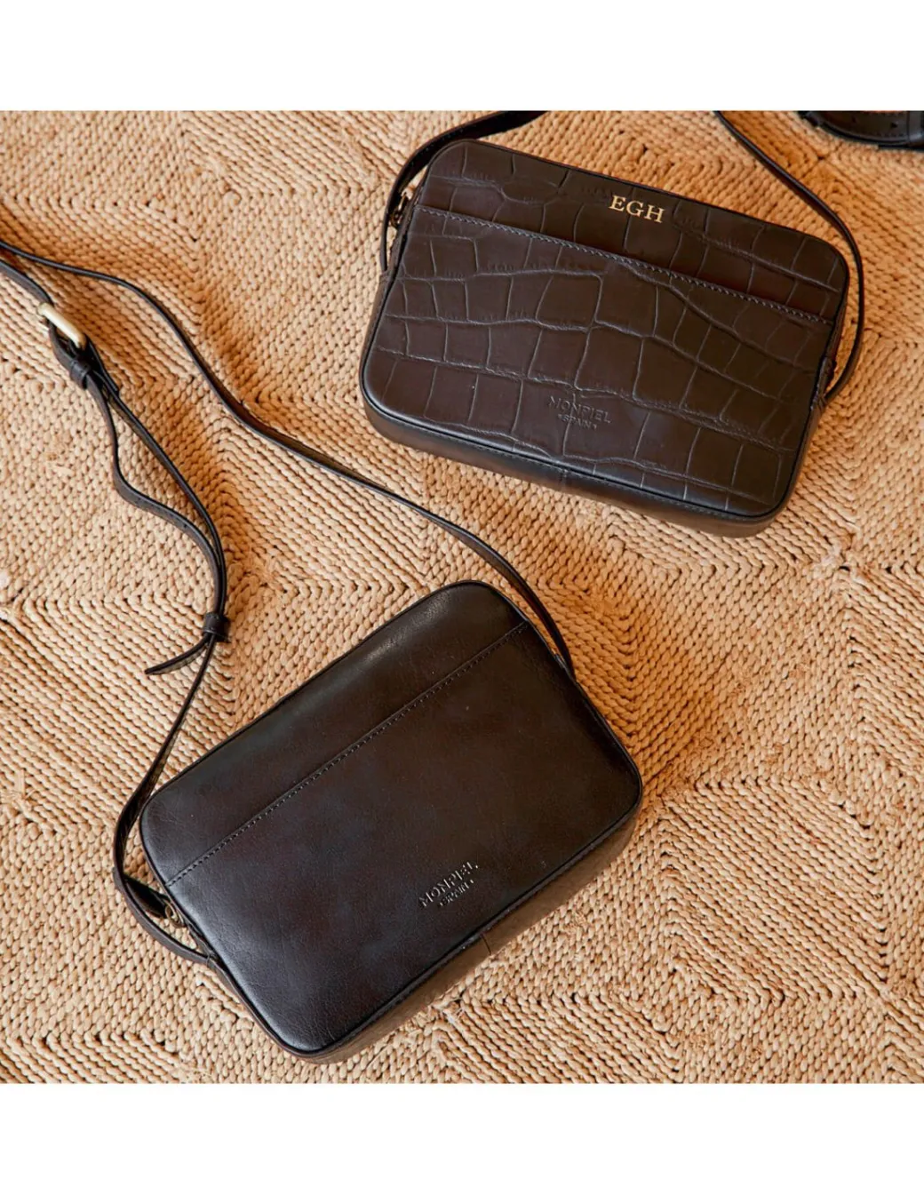 Women'S Leather Bag^MONPIEL Basic Shoulder Bag Black
