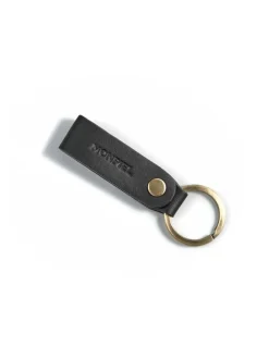 Men'S Leather Keyrings^MONPIEL Bicolor Pocket Keychain Black