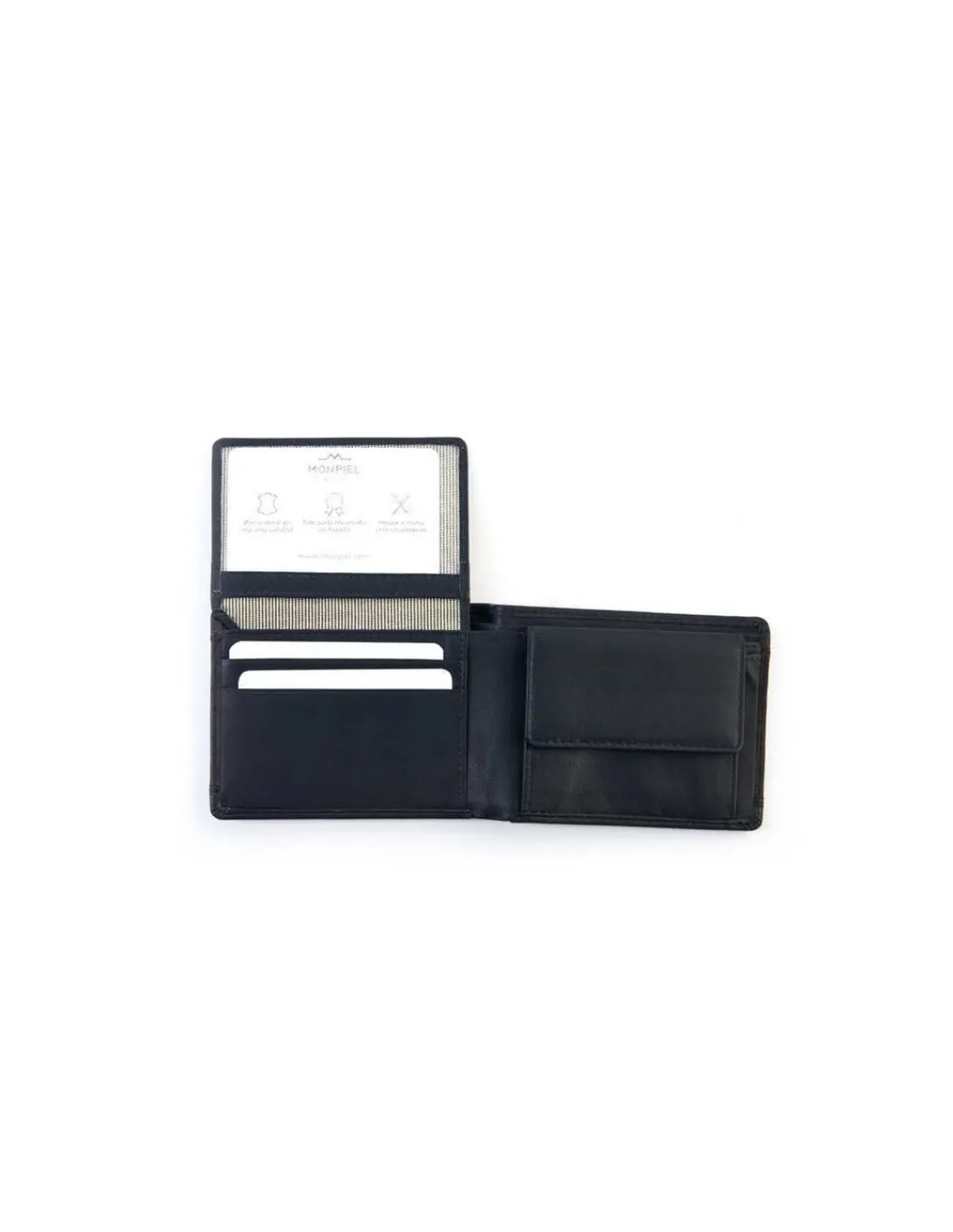 Men'S Leather Wallets^MONPIEL Bifold Leather Wallet With Extra Purse And Card Holder Lago Black