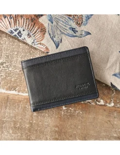 Men'S Leather Wallets^MONPIEL Bifold Leather Wallet With Extra Purse And Card Holder Lago Black