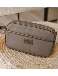 Other Accessories^MONPIEL Canvas And Leather Men'S Toiletry Bag Green
