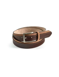 Men'S Leather Belts^MONPIEL Cowhide And Suede Leather Belt Havana