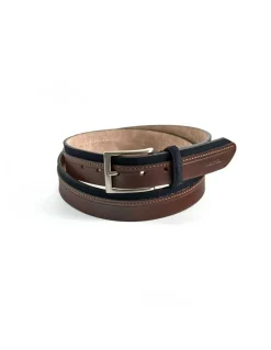 Men'S Leather Belts^MONPIEL Cowhide And Suede Leather Belt Navy