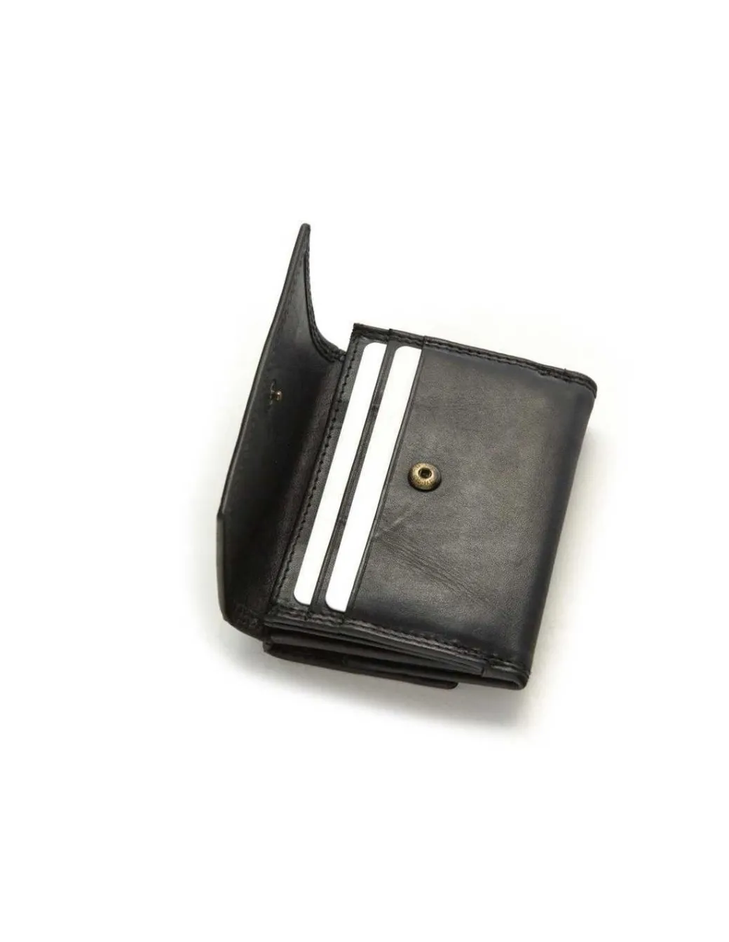 Men'S Leather Wallets^MONPIEL Double Stitching Wallet Small With Coin Pocket Sky Black