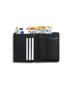 Men'S Leather Wallets^MONPIEL Double Stitching Wallet With Interior Coin Pocket Sky Black