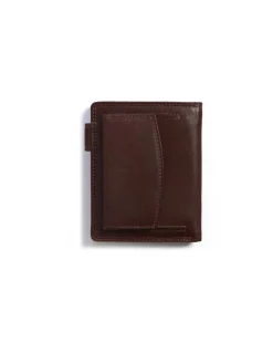 Men'S Leather Wallets^MONPIEL Double Stitching Wallet With Clasp And Back Coin Pocket Sky Brown