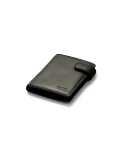 Men'S Leather Wallets^MONPIEL Double-Stitched Wallet With Loop And Coin Pocket Sky Black