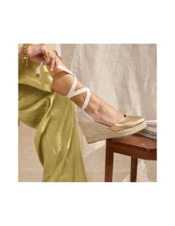 Espadrille^MONPIEL Elba Wedge Espadrille Gold