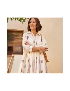 Dresses And Jumpsuits^MONPIEL Hand-Embroidered Cactus Dress Bone