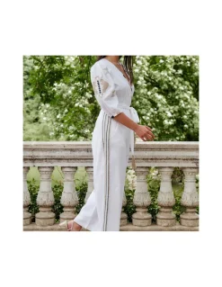 Dresses And Jumpsuits^MONPIEL Hand-Embroidered Ethnic Jumpsuit White