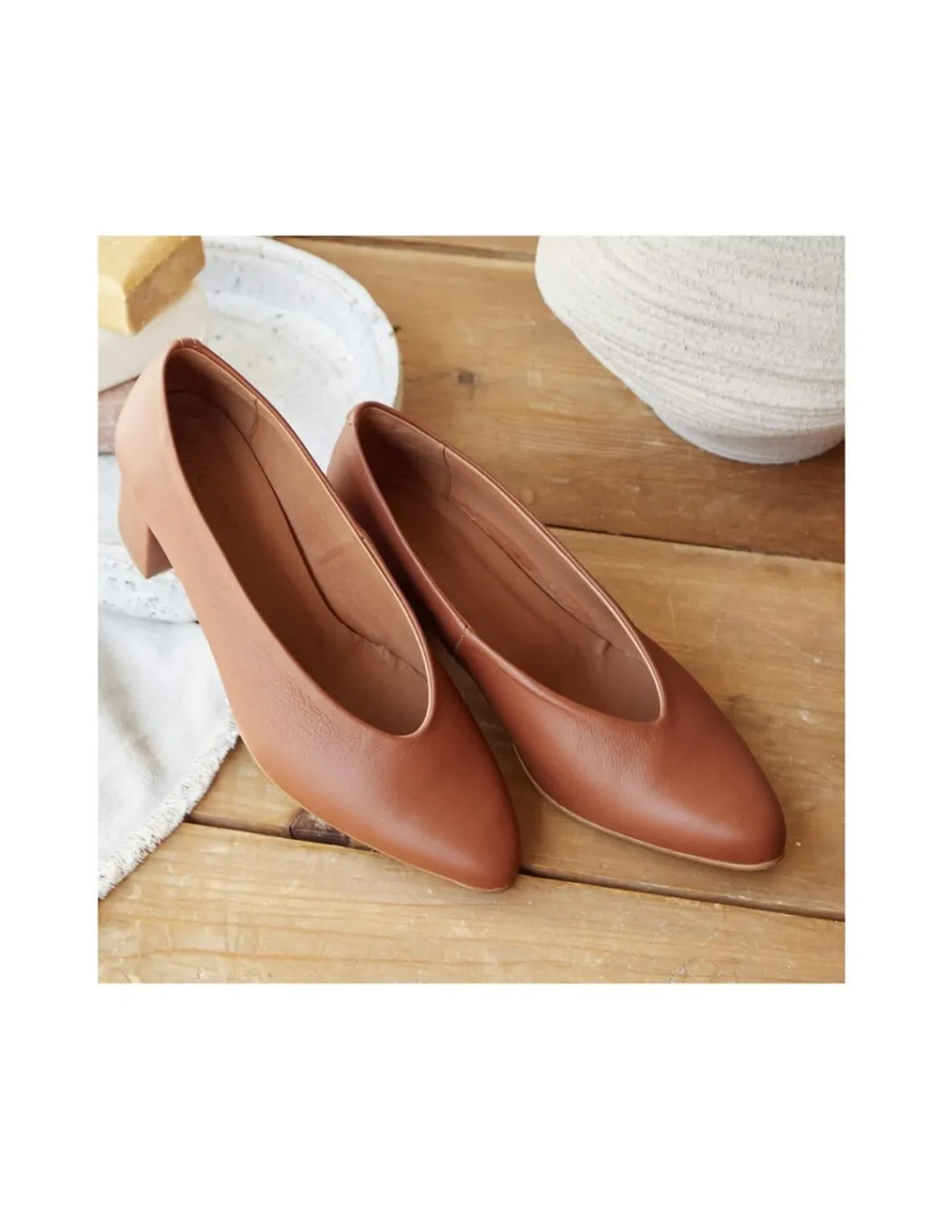 Ballet Flats Woman^MONPIEL High Heel Ballerina Amelie Leather
