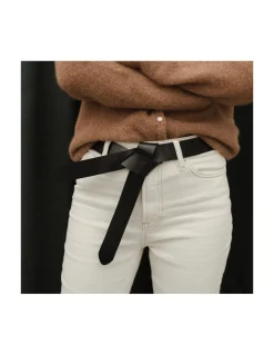 Women'S Leather Belts^MONPIEL Knotted Cowhide Belt Black