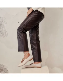 Ballet Flats Woman^MONPIEL Lace-Up Ballerina Camille Beige