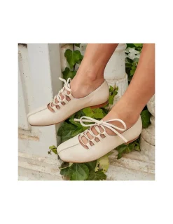 Ballet Flats Woman^MONPIEL Lace-Up Ballerina Camille Beige