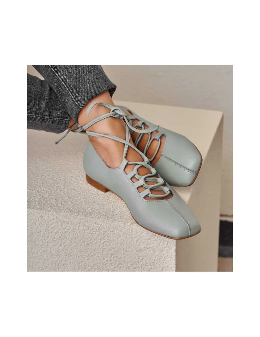 Ballet Flats Woman^MONPIEL Lace-Up Ballerina Camille