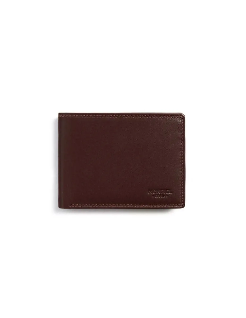 Men'S Leather Wallets^MONPIEL Large American Double Stitched Wallet With Coin Pocket Sky Brown
