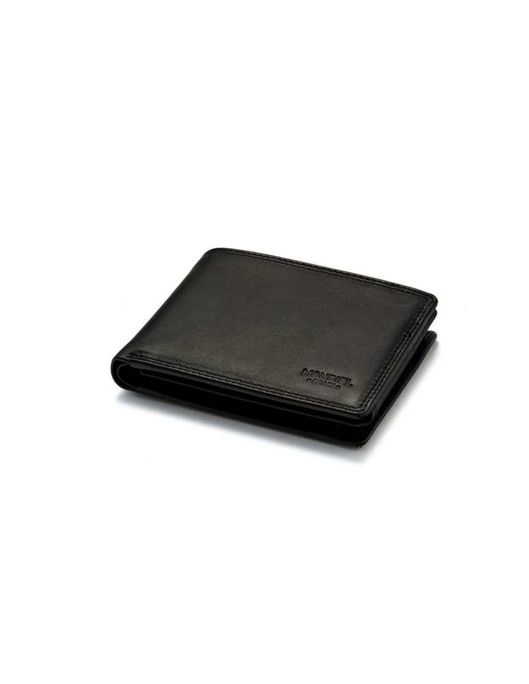 Men'S Leather Wallets^MONPIEL Large American Double Stitched Wallet With Coin Pocket Sky Black