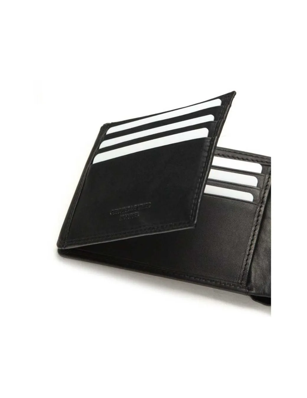 Men'S Leather Wallets^MONPIEL Large American Double Stitched Wallet With Coin Pocket Sky Black