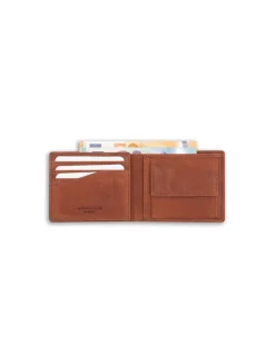 Men'S Leather Wallets^MONPIEL Large American Wallet Patch With Logo Havana