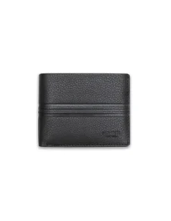 Men'S Leather Wallets^MONPIEL Large American Wallet With Stamped Wallet Black