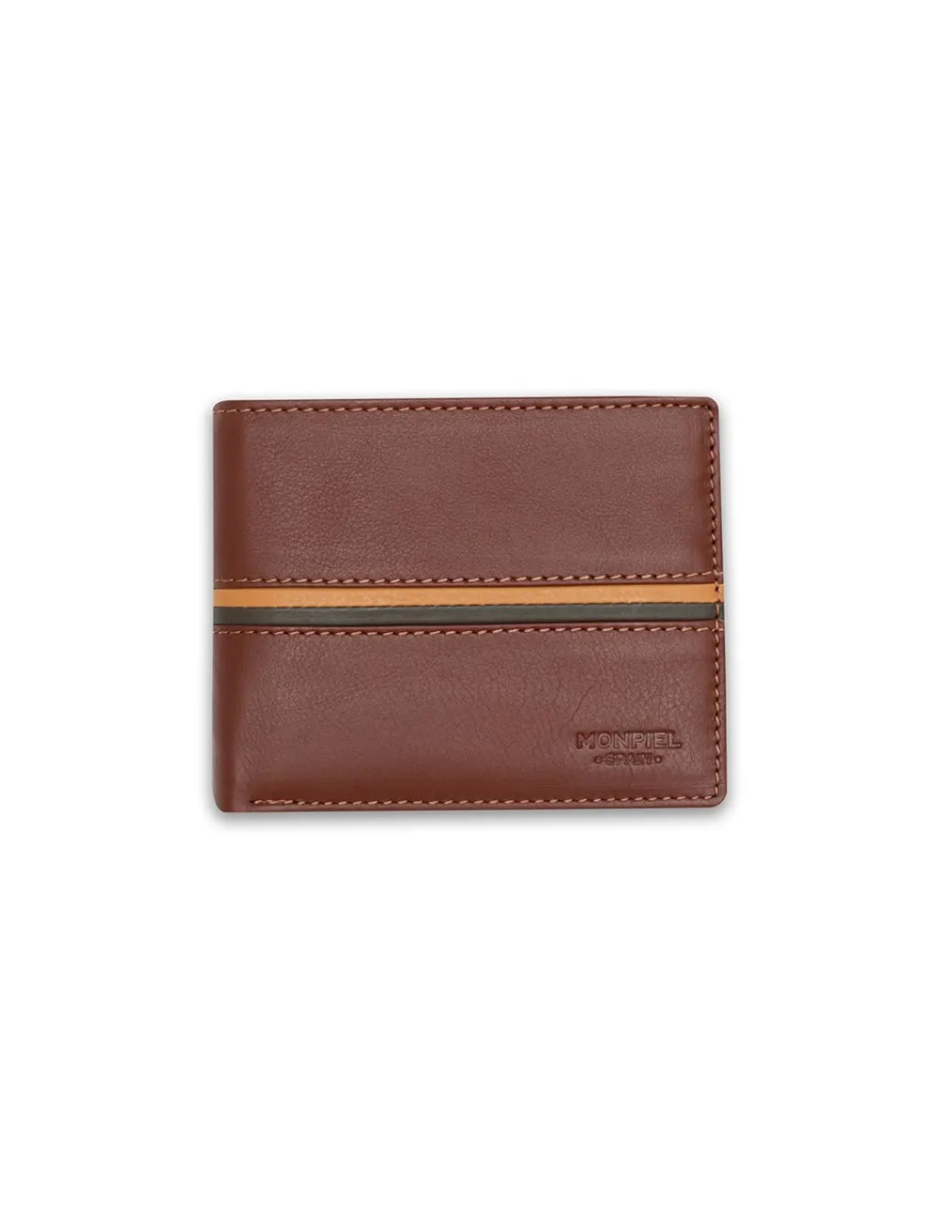 Men'S Leather Wallets^MONPIEL Large American Wallet With Color Stripes Havana
