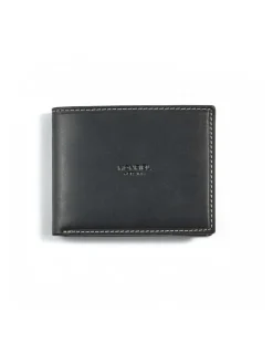 Men'S Leather Wallets^MONPIEL Large American With Central Logo And Purse Inside Black