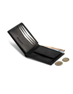 Men'S Leather Wallets^MONPIEL Large American With Central Logo And Purse Inside Black