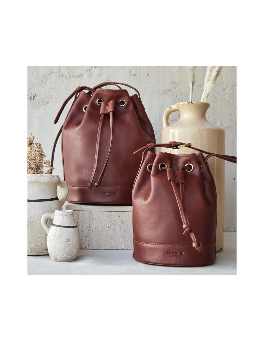 Women'S Leather Bag^MONPIEL Large Bucket Bag Leather