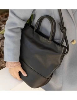 Women'S Leather Bag^MONPIEL Large Hobo Bag Knots Black