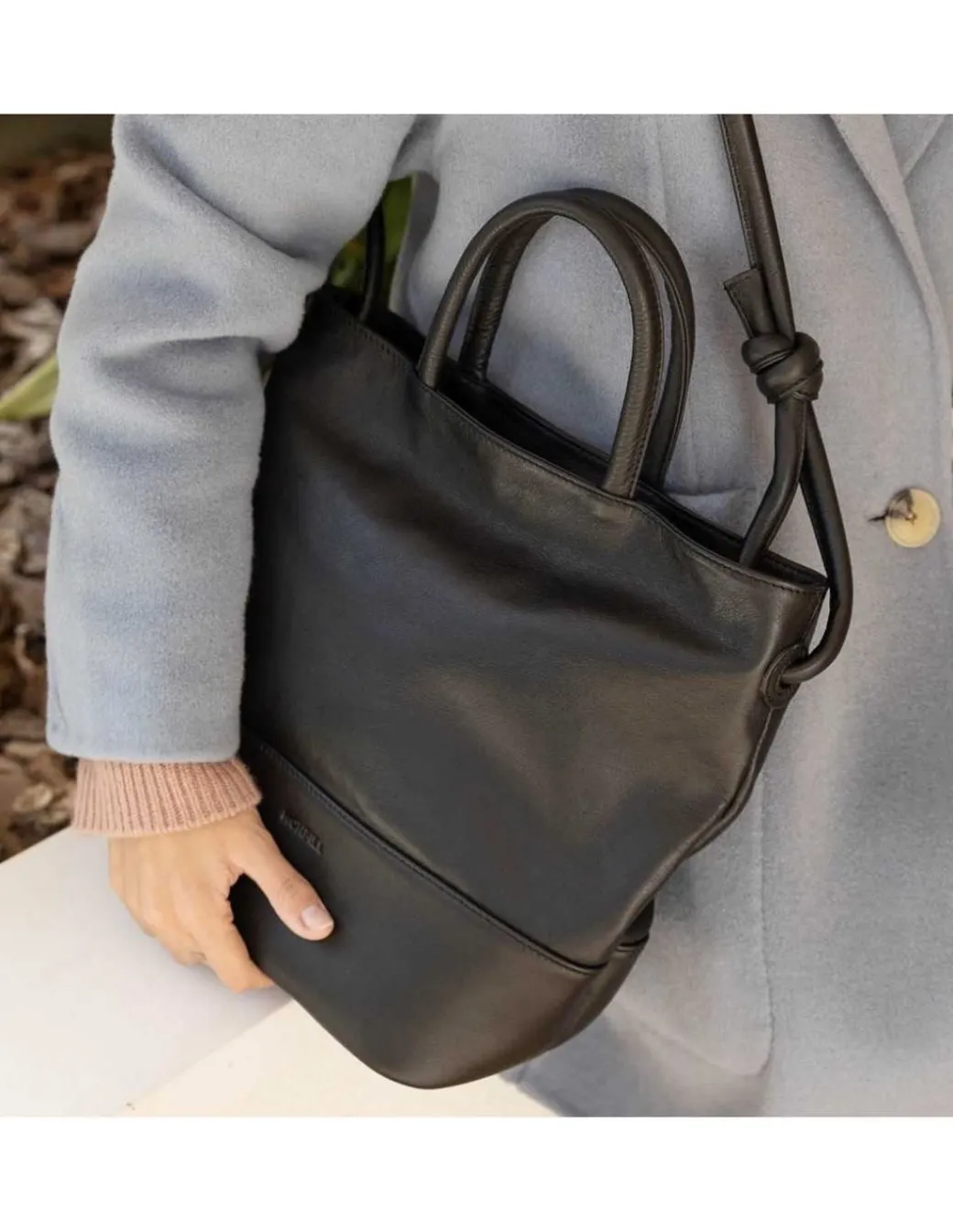 Women'S Leather Bag^MONPIEL Large Hobo Bag Knots Black