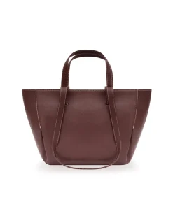 Women'S Leather Bag^MONPIEL Leather Basket Bag Maroon