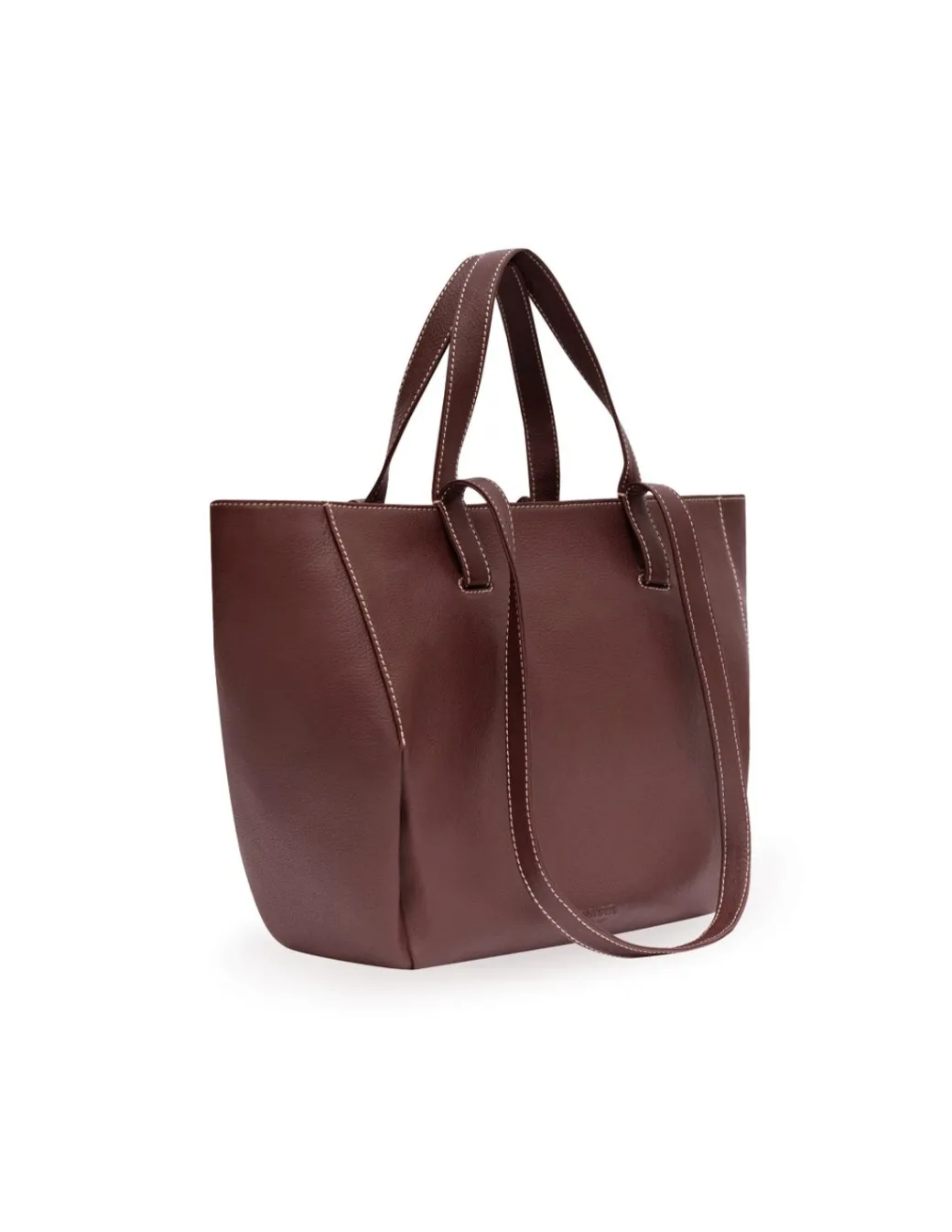Women'S Leather Bag^MONPIEL Leather Basket Bag Maroon
