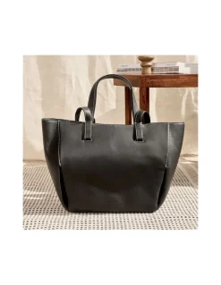 Women'S Leather Bag^MONPIEL Leather Basket Bag Black