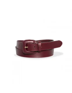 Women'S Leather Belts^MONPIEL Leather Belt Woman With Buckle Leather Burgundy