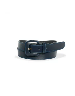 Women'S Leather Belts^MONPIEL Leather Belt Woman With Buckle Leather Navy