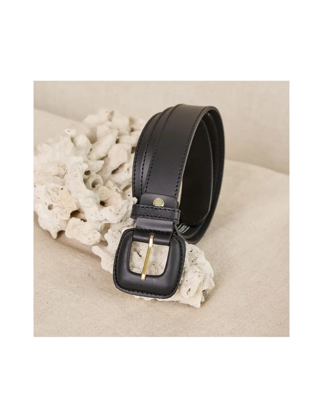Women'S Leather Belts^MONPIEL Leather Belt Woman With Buckle Leather Black