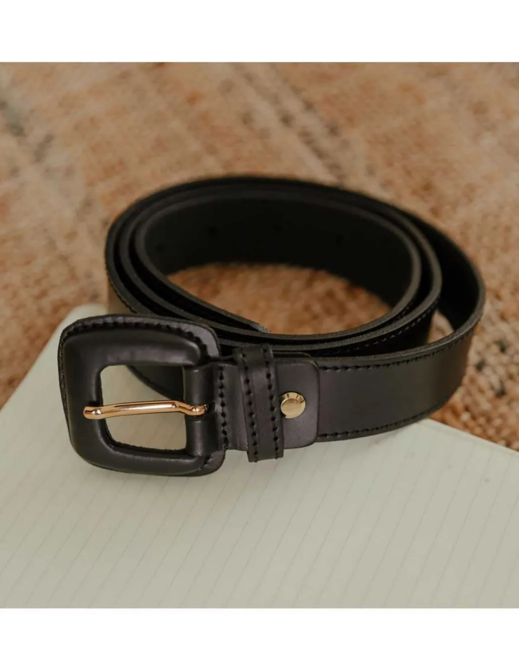 Women'S Leather Belts^MONPIEL Leather Belt Woman With Buckle Leather Black