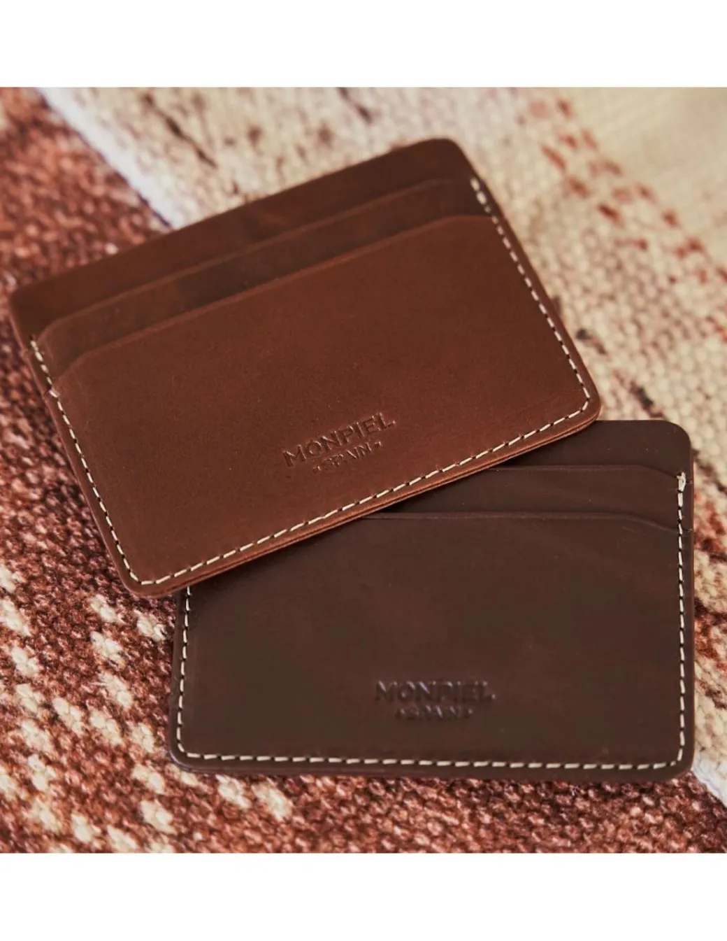 Leather Card Holders^MONPIEL Leather Card Holder Mini Brown